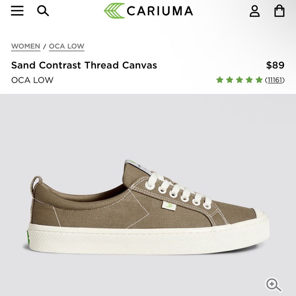 Cariuma OCA Low Sneakers in Sand Canvas - Women’s Size 7.5